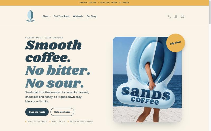 The Sands Coffee online shop on Shopify